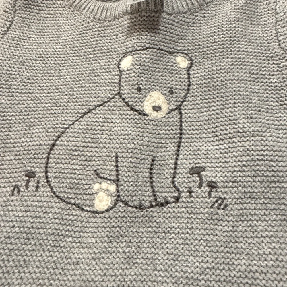 Cozy Knitted Bear Baby Sweater Set
